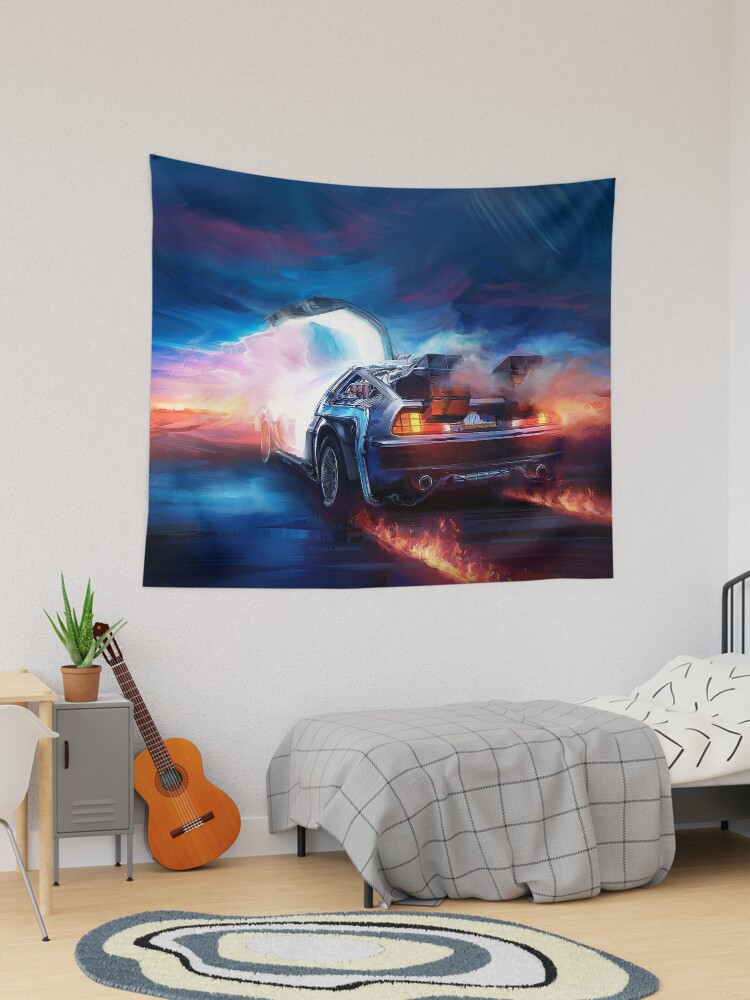 Back to the Future Delorean Time Machine Tapestry