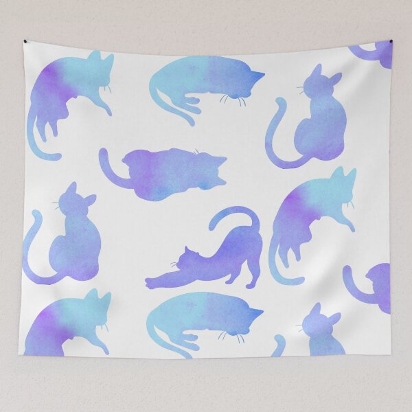 Item preview, Blue Watercolor Cats designed and sold by Hedda Young.