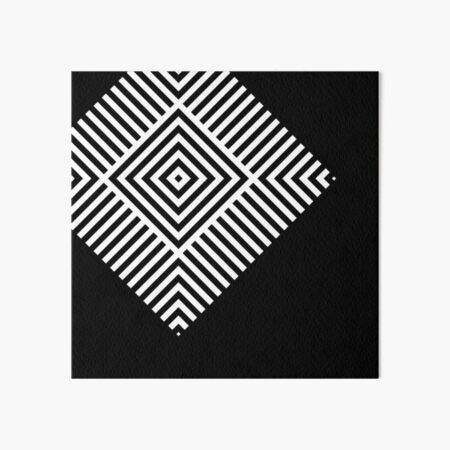 Asymmetrical Striped Square Rhombus Art Board Print