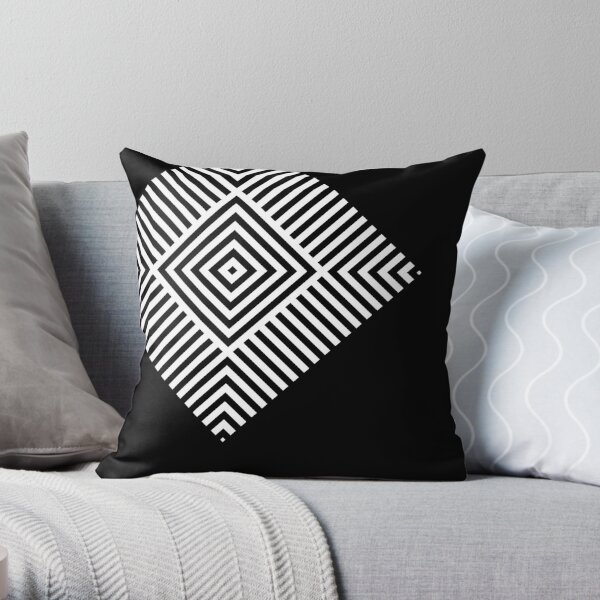 Asymmetrical Striped Square Rhombus Throw Pillow