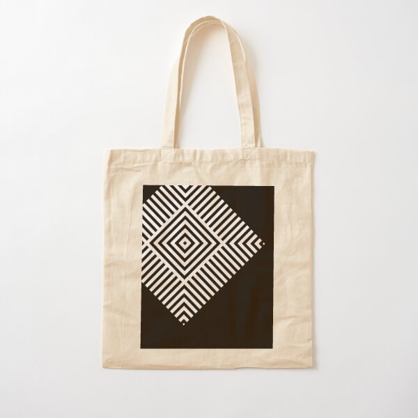 Asymmetrical Striped Square Rhombus Cotton Tote Bag