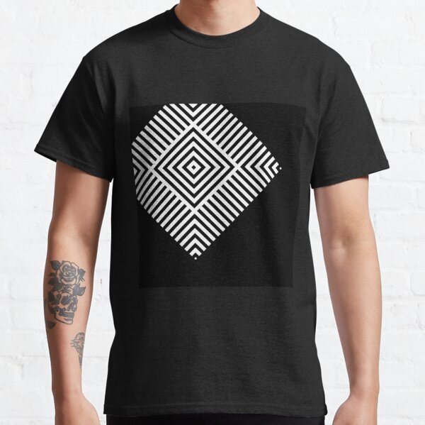 Asymmetrical Striped Square Rhombus Classic T-Shirt