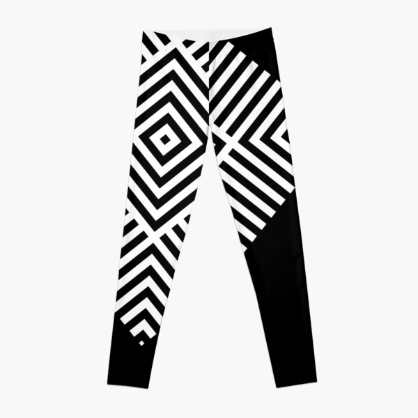 Asymmetrical Striped Square Rhombus Leggings