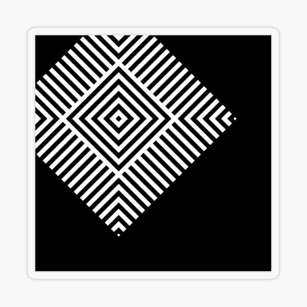 Asymmetrical Striped Square Rhombus Transparent Sticker