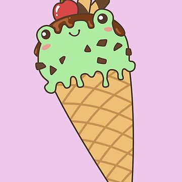 Artwork thumbnail, Mint & Choco Frog Ice Cream by ElectricFangs