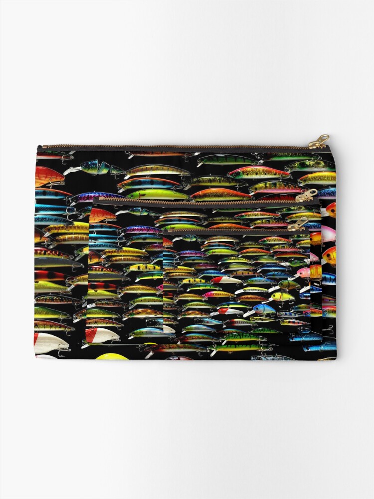 Alternate view of Fishing Lures Pattern Art Photo Zipper Pouch