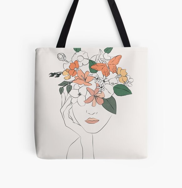 flowers girl All Over Print Tote Bag