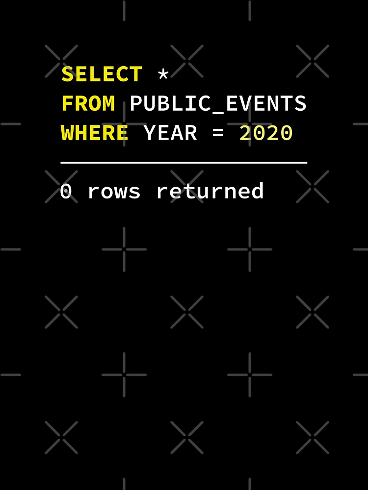 Thumbnail 2 of 2, Short Sleeve Baby One-Piece, Select Public Events 2020, 0 Rows Returned, Database Developer, SQL Query, Software Engineer, Computer Science, Fullstack Developer, Programming Humor, Dark Background designed and sold by Max-Wear.