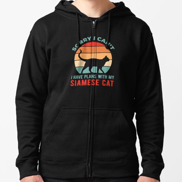 Best Siamese Cat Dad Ever Cute Siamese Cat Zip Up Hoodie Back