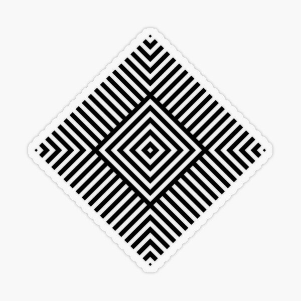 Symmetrical Striped Square Rhombus Transparent Sticker