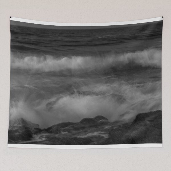 Item preview, MALLORCA - BLACK AND WHITE - WAVES - ABSTRACT - DECORATION designed and sold by Tropical Blood.