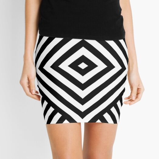 Symmetrical Striped Square Rhombus Mini Skirt