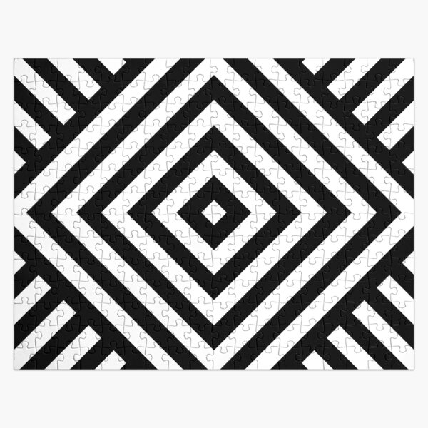 Symmetrical Striped Square Rhombus Jigsaw Puzzle