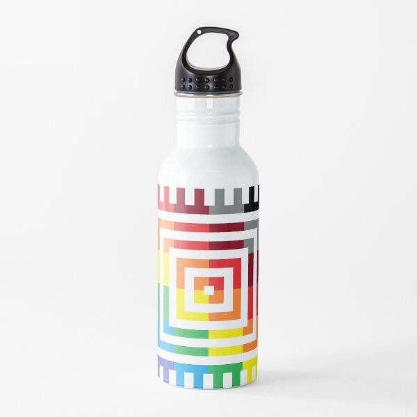 Colored Symmetrical Striped Squares Water Bottle