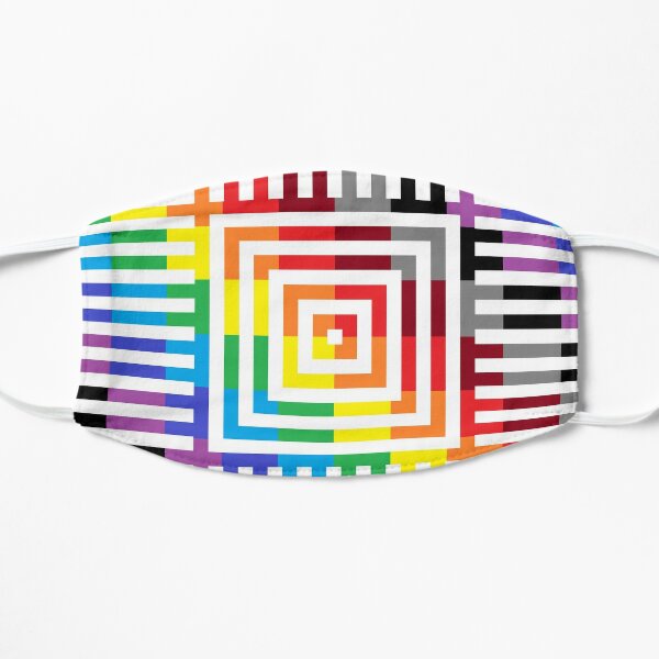 Colored Symmetrical Striped Squares Mask