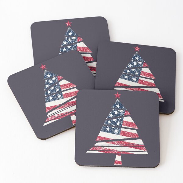 Item preview, American Flag Patriotic Colorful Christmas Tree Vintage Grunt USA Holiday Distressed Style designed and sold by pipsmerch.