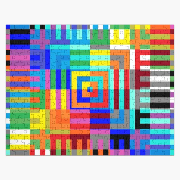Colored Symmetrical Striped Squares Jigsaw Puzzle