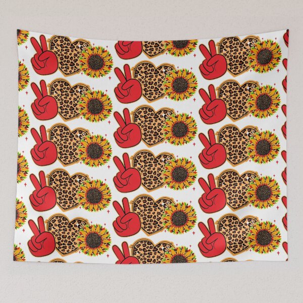 Item preview, Peace Love Sunflower Leopard designed and sold by MisPuHoney.
