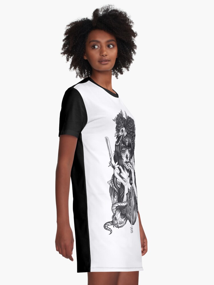 sugar skull t shirt dress