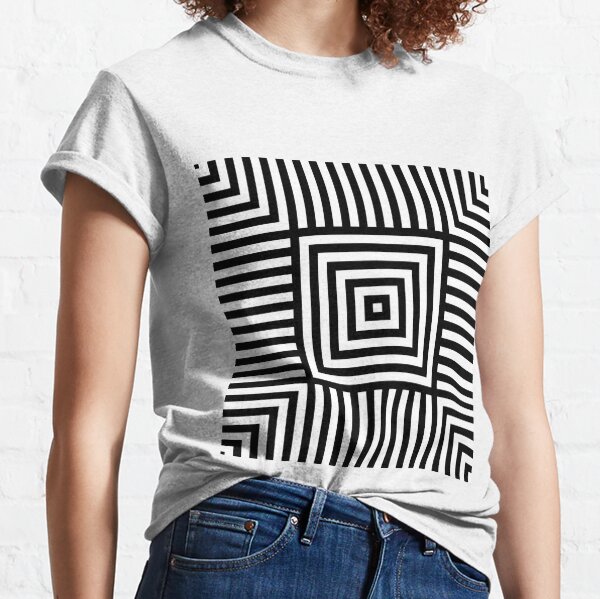 Symmetrical Striped Squares Classic T-Shirt