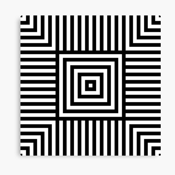 Symmetrical Striped Squares Canvas Print
