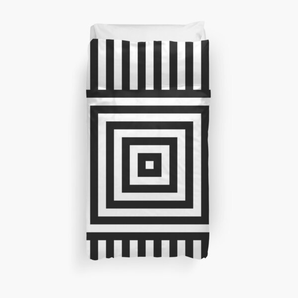 Symmetrical Striped Squares Duvet Cover