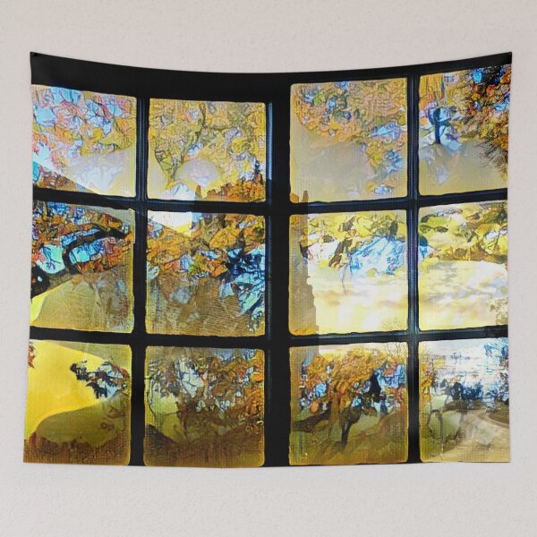 Item preview, Autumn church window designed and sold by FOLK ART FUSION by heidiannemorris.