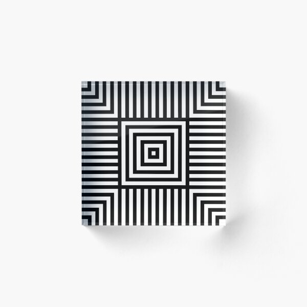 Symmetrical Striped Squares Acrylic Block