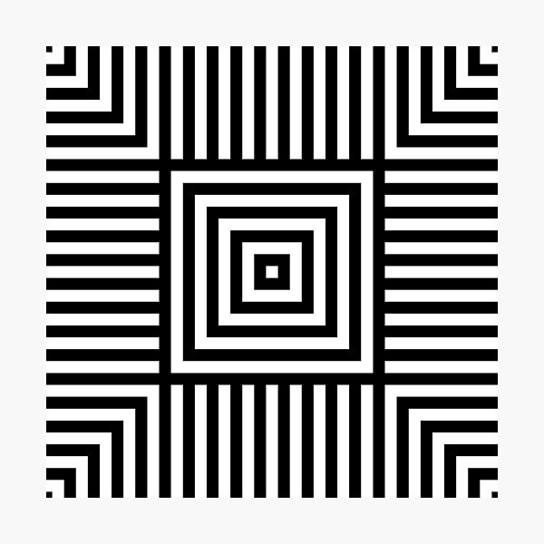 Symmetrical Striped Squares Photographic Print