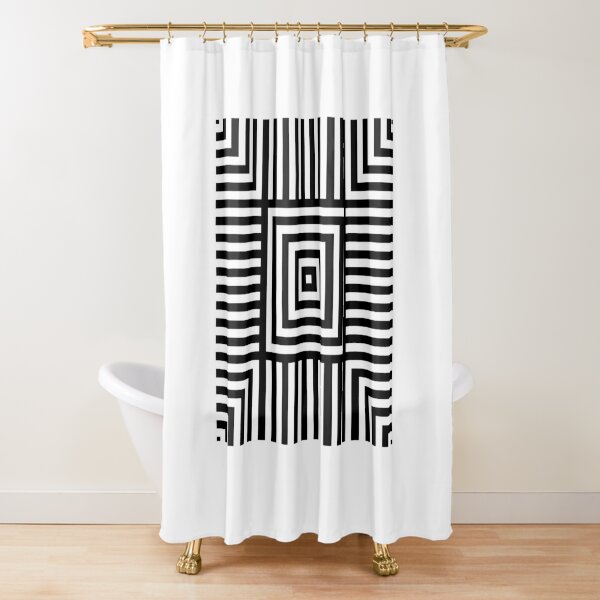 Symmetrical Striped Squares Shower Curtain