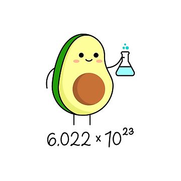 Artwork thumbnail, Avogadro's Number Pun. Cute Avocado Chemist by TashaVector