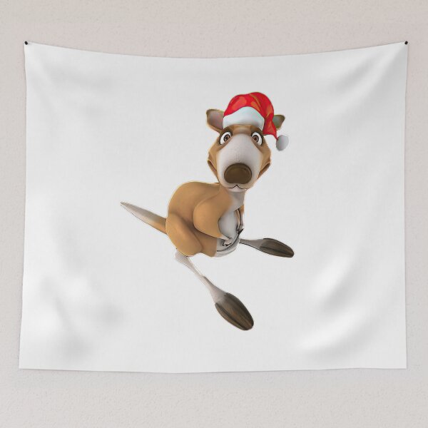 Item preview, Fun Australian Kangaroo Christmas in Santa's hat designed and sold by samdella.