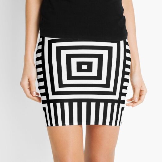 Symmetrical Striped Squares Mini Skirt