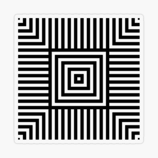 Symmetrical Striped Squares Transparent Sticker