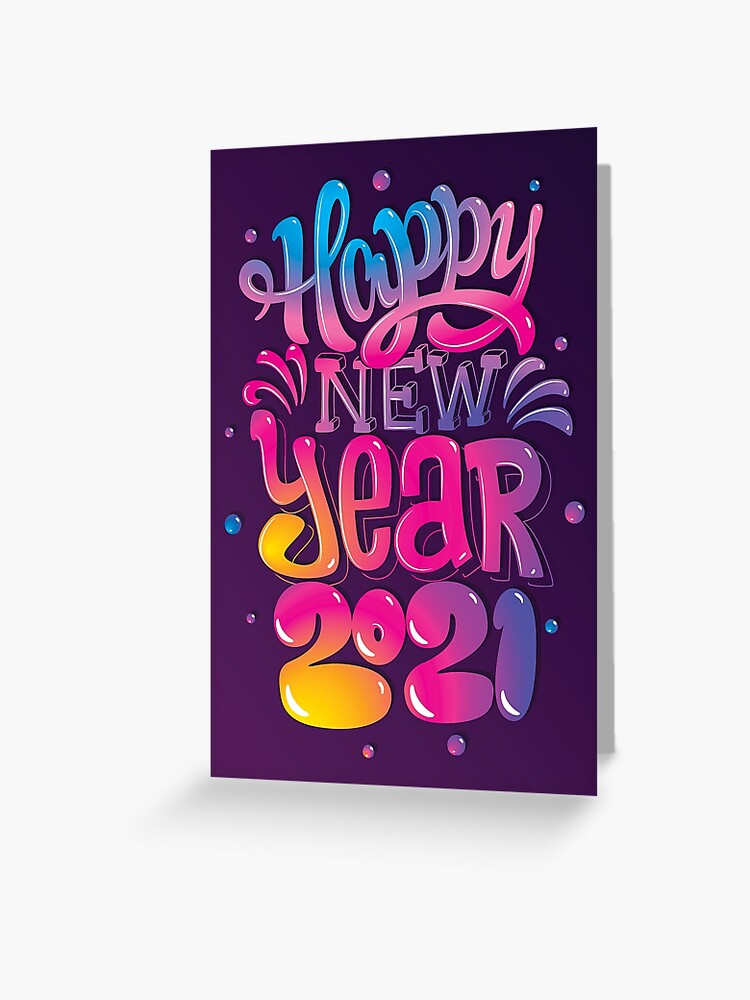 Thumbnail 1 of 2, Greeting Card, Happy New Year 2021 designed and sold by amersoliman.