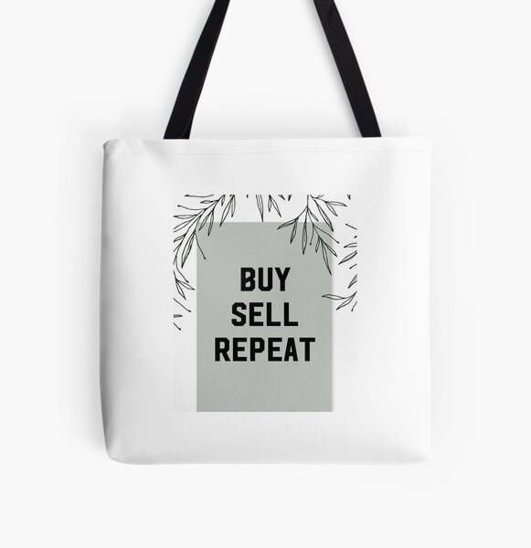 Buy Sell Repeat All Over Print Tote Bag