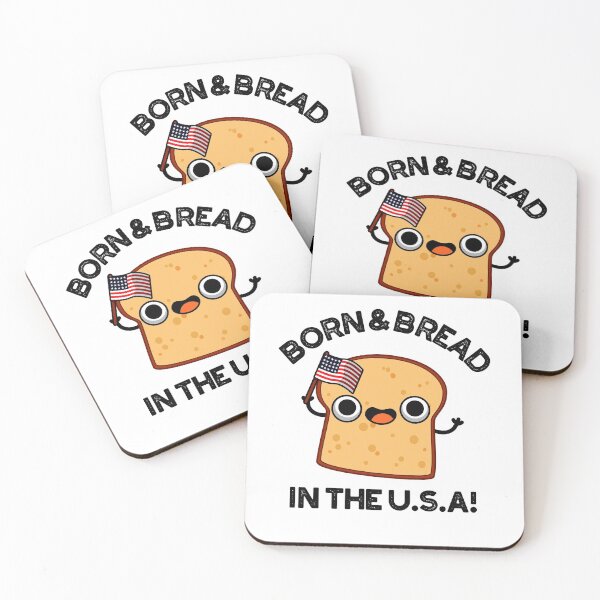 Item preview, Born And Bread In The USA Funny Food Puns  designed and sold by punnybone.