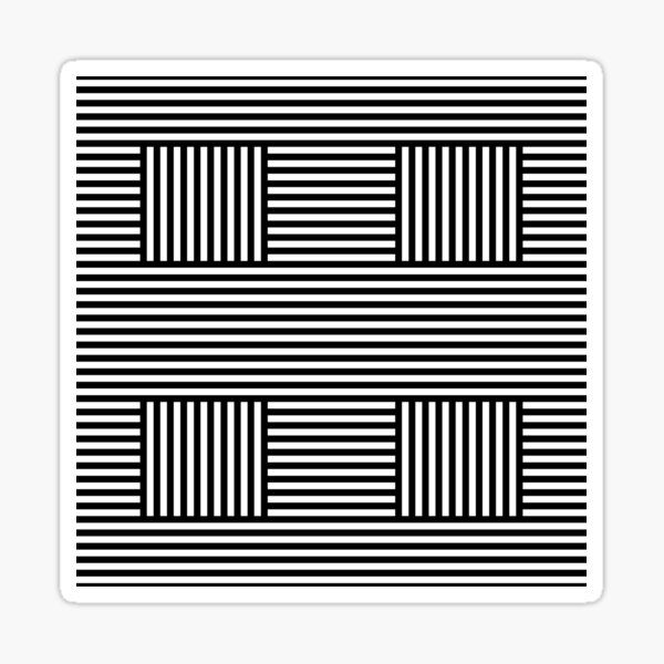 Symmetrical Striped Squares Sticker