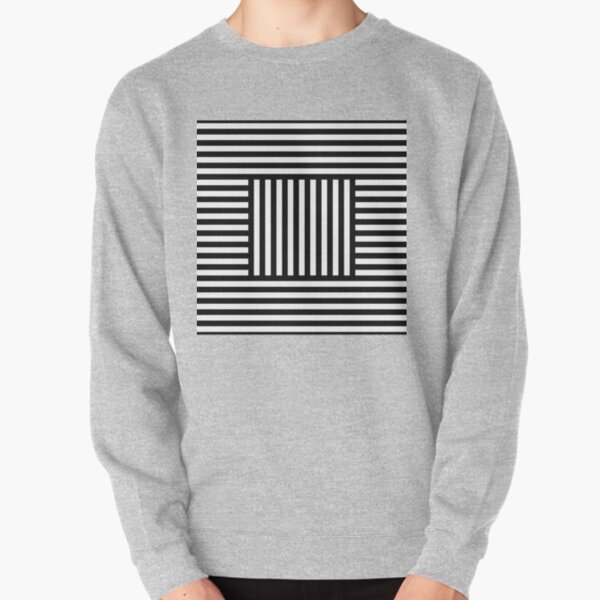 Symmetrical Striped Squares Pullover Sweatshirt