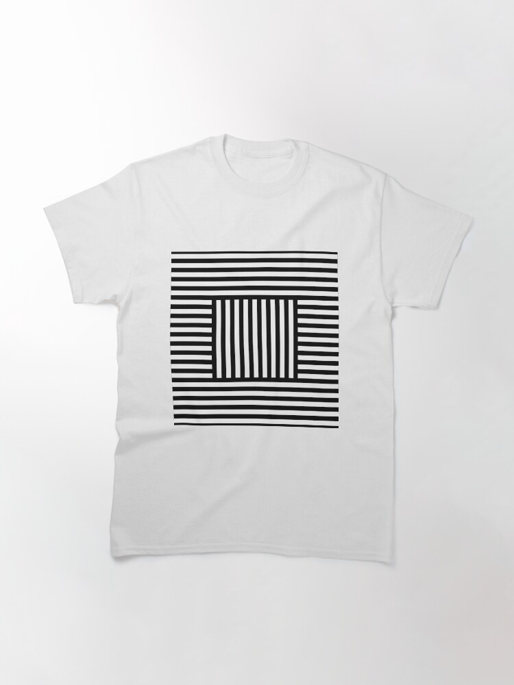 Alternate view of Symmetrical Striped Squares Classic T-Shirt