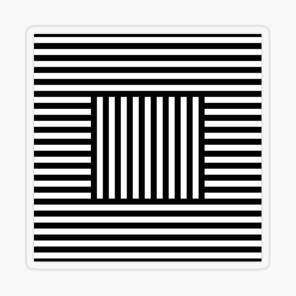 Symmetrical Striped Squares Transparent Sticker