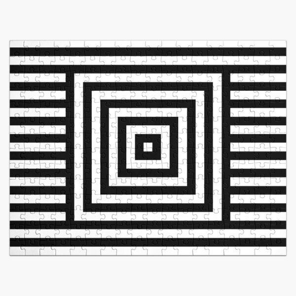 Symmetrical Striped Squares Jigsaw Puzzle