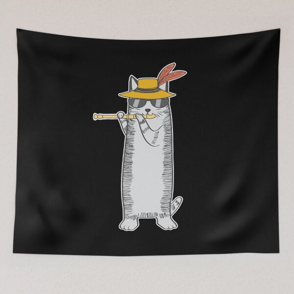 Item preview, Cool Cat Wearing Sunglasses Playing The Flute designed and sold by CarterFunTees.