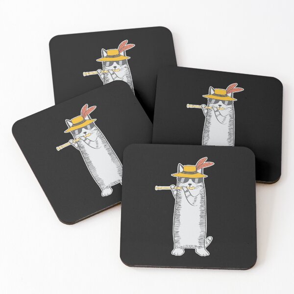 Item preview, Cool Cat Wearing Sunglasses Playing The Flute designed and sold by CarterFunTees.