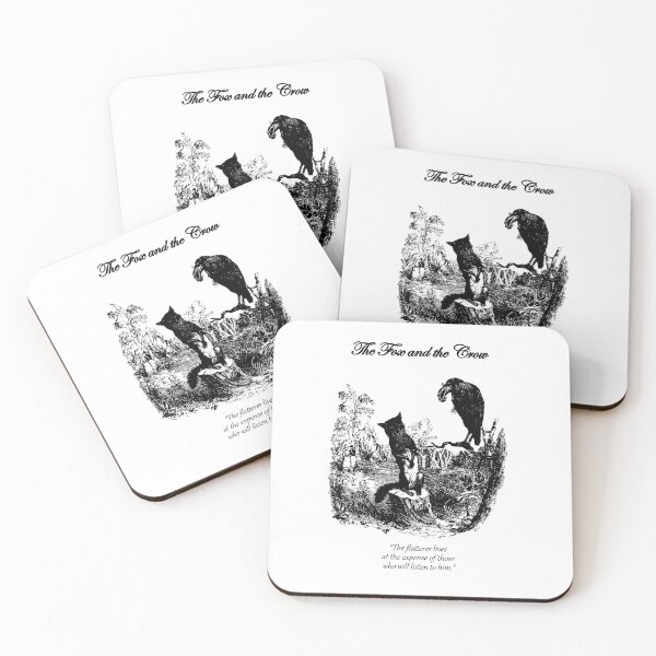 Item preview, The Fox and the Crow - The flatterer lives at the expense of those who will listen to him - Aesop's Fable -  designed and sold by Vintage-TM.