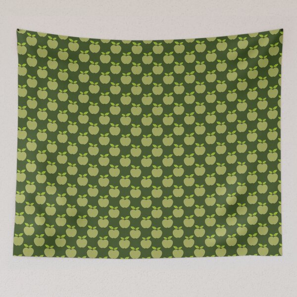 Item preview, Green apples on a dark green background designed and sold by AnnieHochmann.