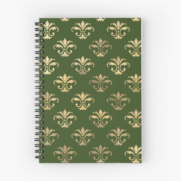 Item preview, Gold damask on green background designed and sold by AnnieHochmann.