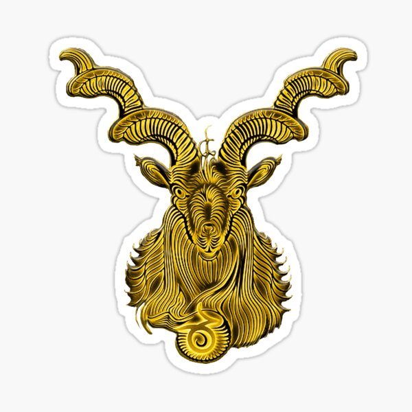 Gold Capricorn Sticker