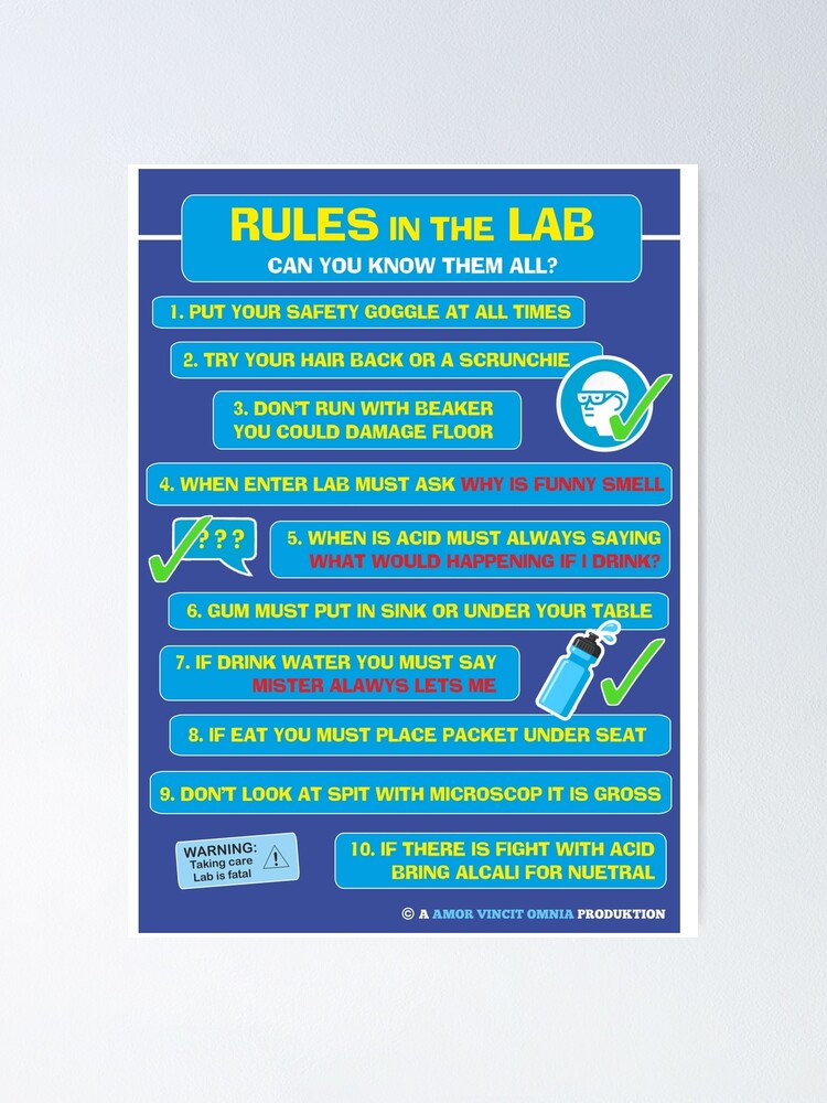 "Lab Rules Poster" Poster for Sale by mbalax Redbubble