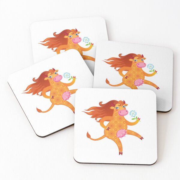 Item preview, Cheerful Ginger Cow with a daisy designed and sold by Anna Pogulyaeva.